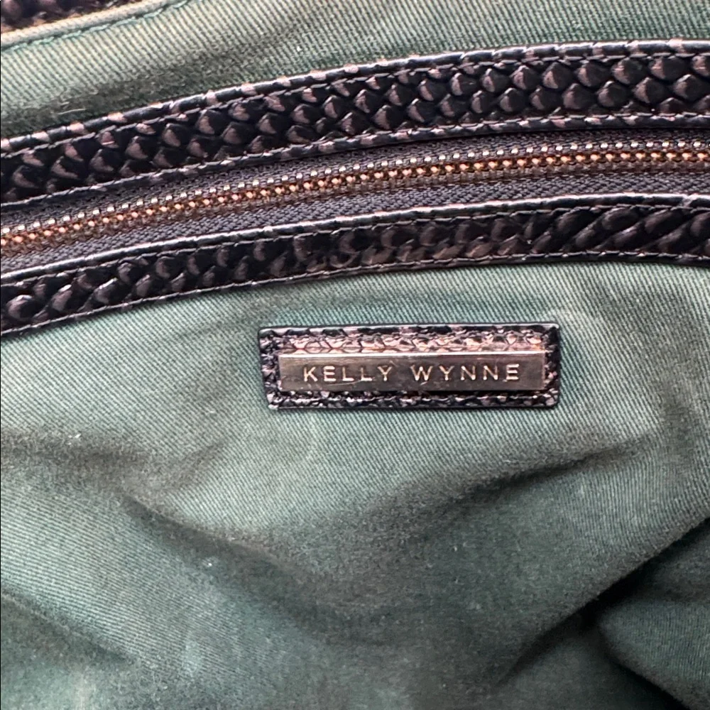 Kelly Wynne Paint the Town Tote in Black & Gold Snakeskin‎ Textured